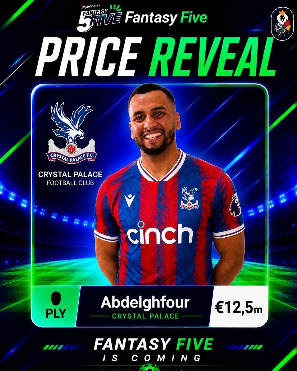 Abdelghfour — Crystal Palace — Fantasy Five price reveal card