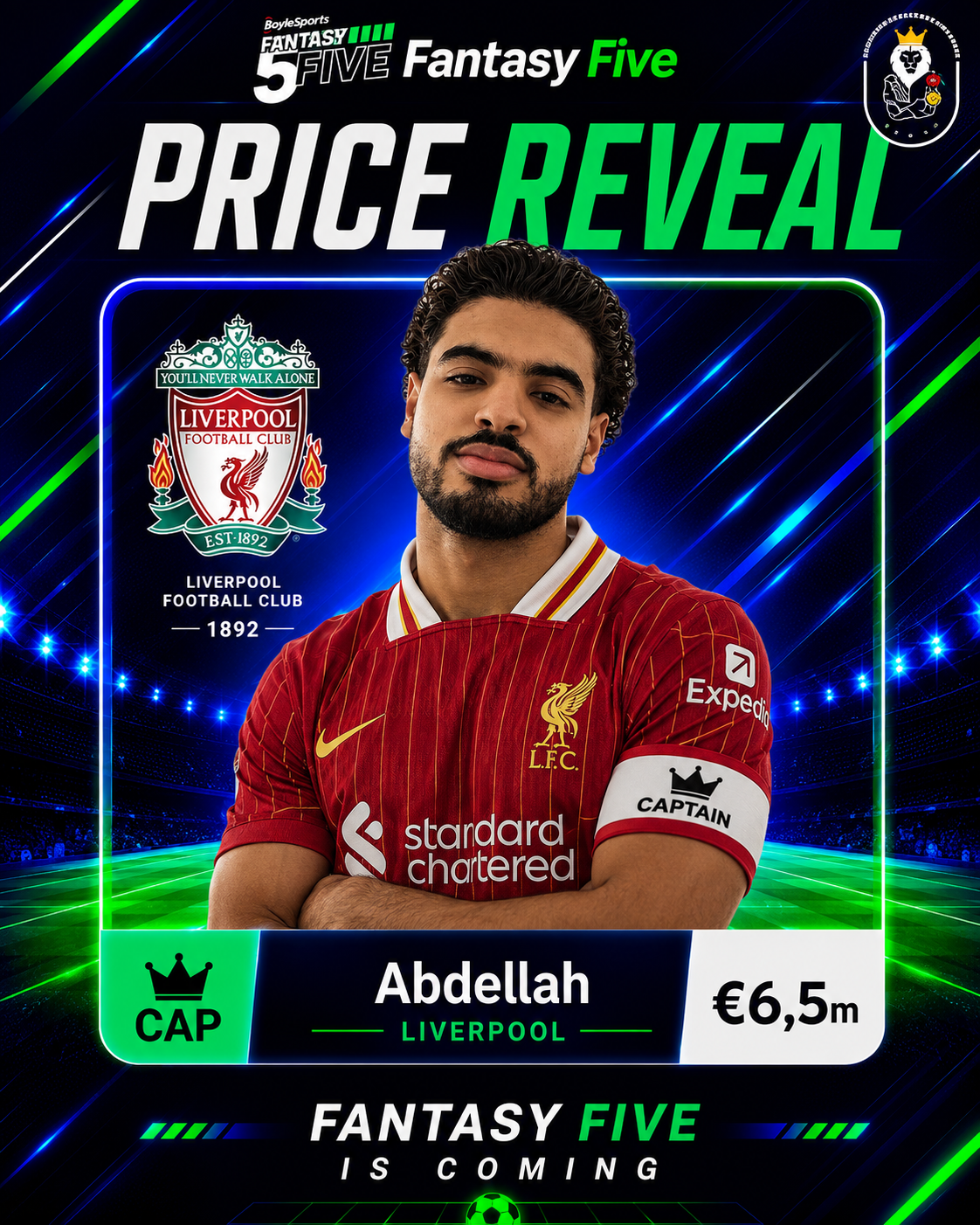 Abdellah — Liverpool — Fantasy Five price reveal card