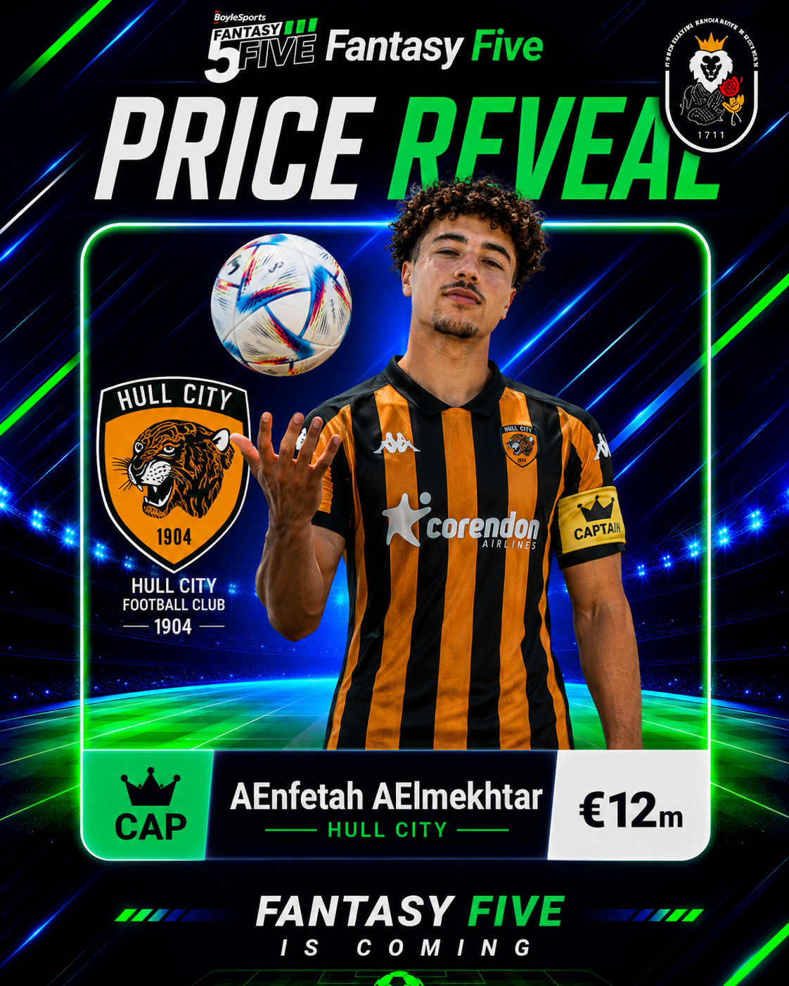 AEnfetah AElmekhtar — Hull City — Fantasy Five price reveal card