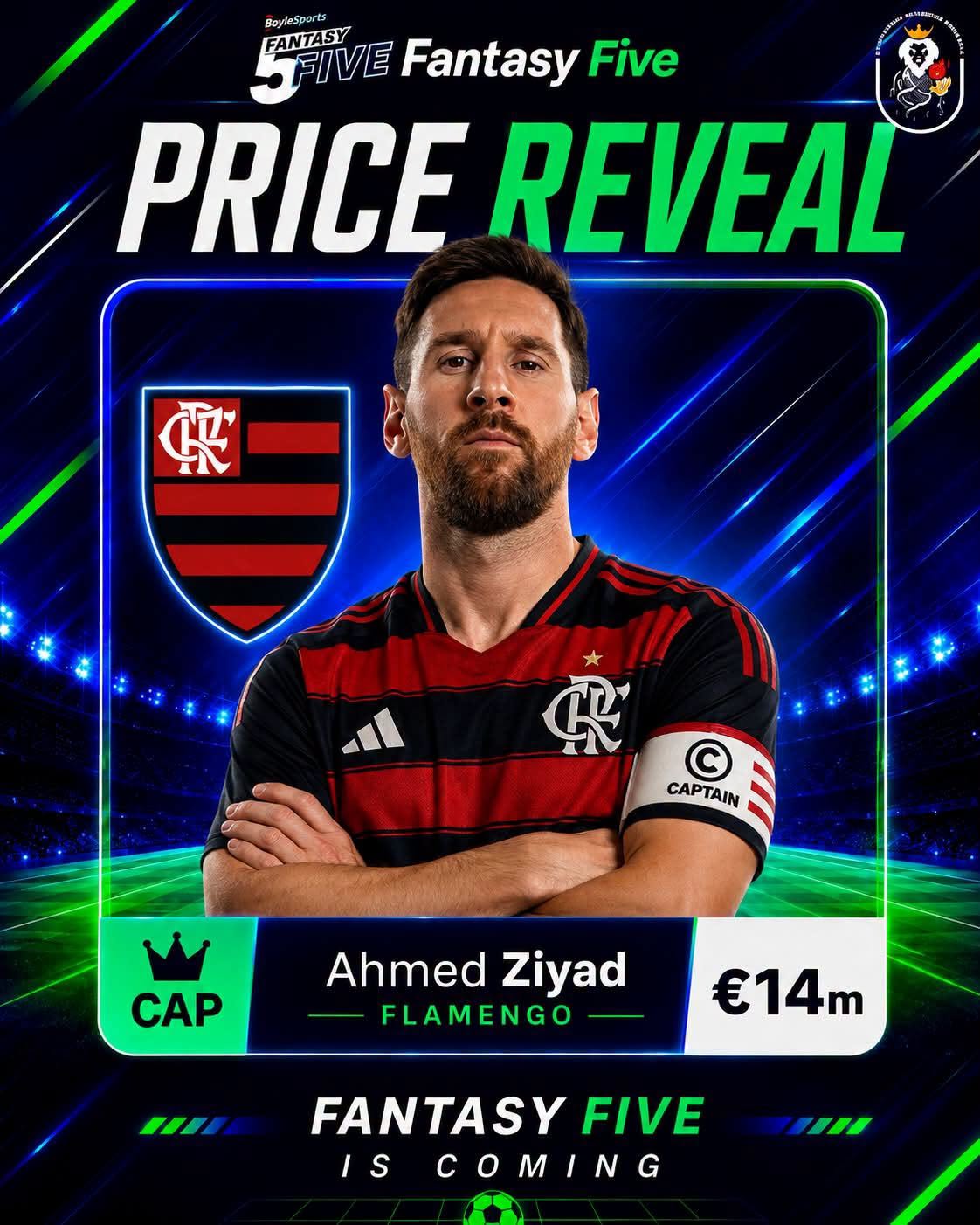 Ahmed Ziyad — Flamengo — Fantasy Five price reveal card