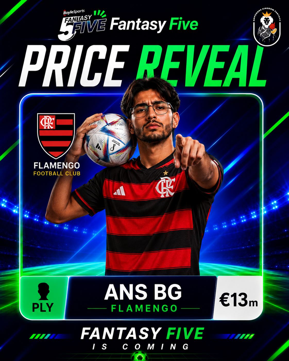 ANS BG — Flamengo — Fantasy Five price reveal card