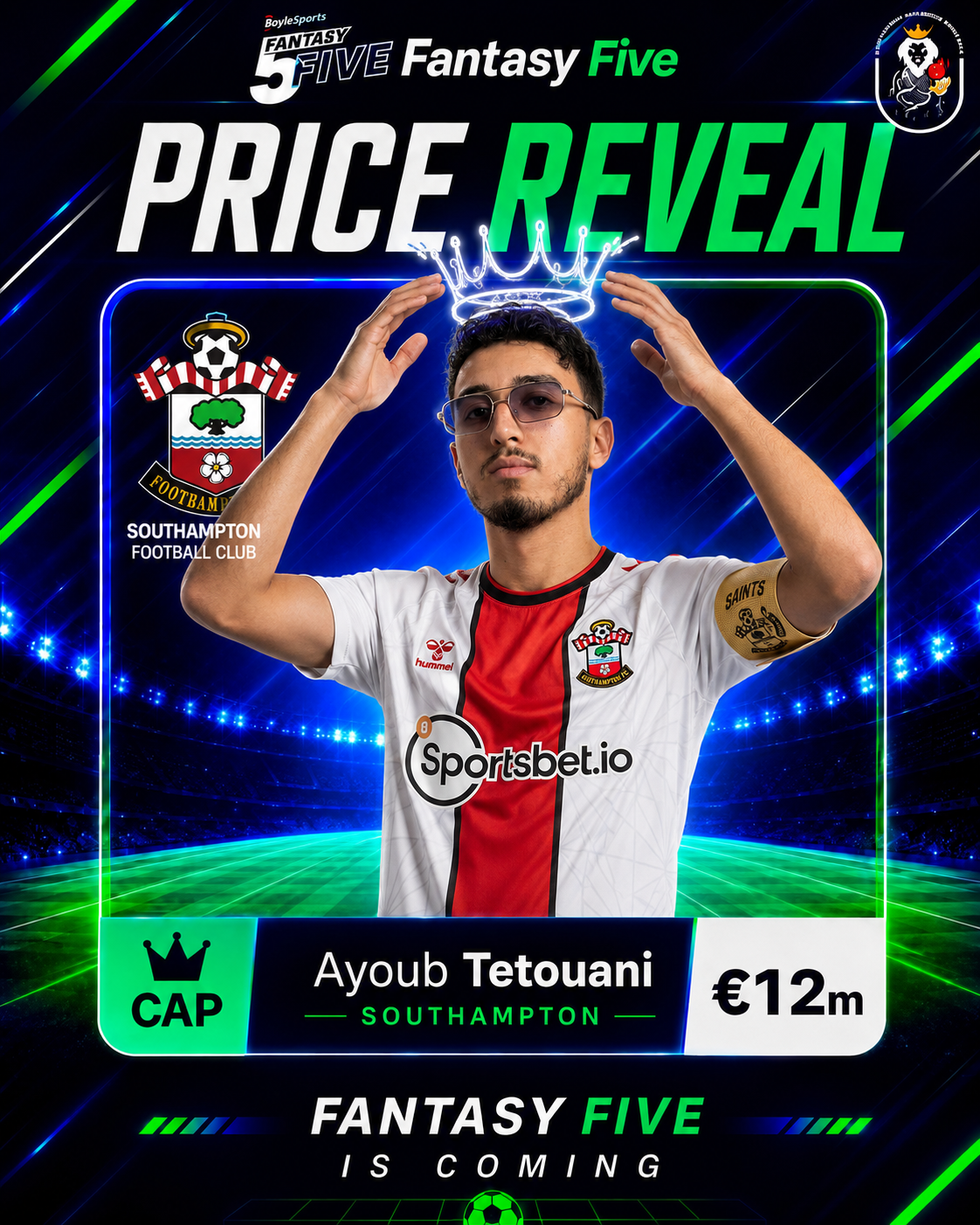 Ayoub Tetouani — Southampton — Fantasy Five price reveal card