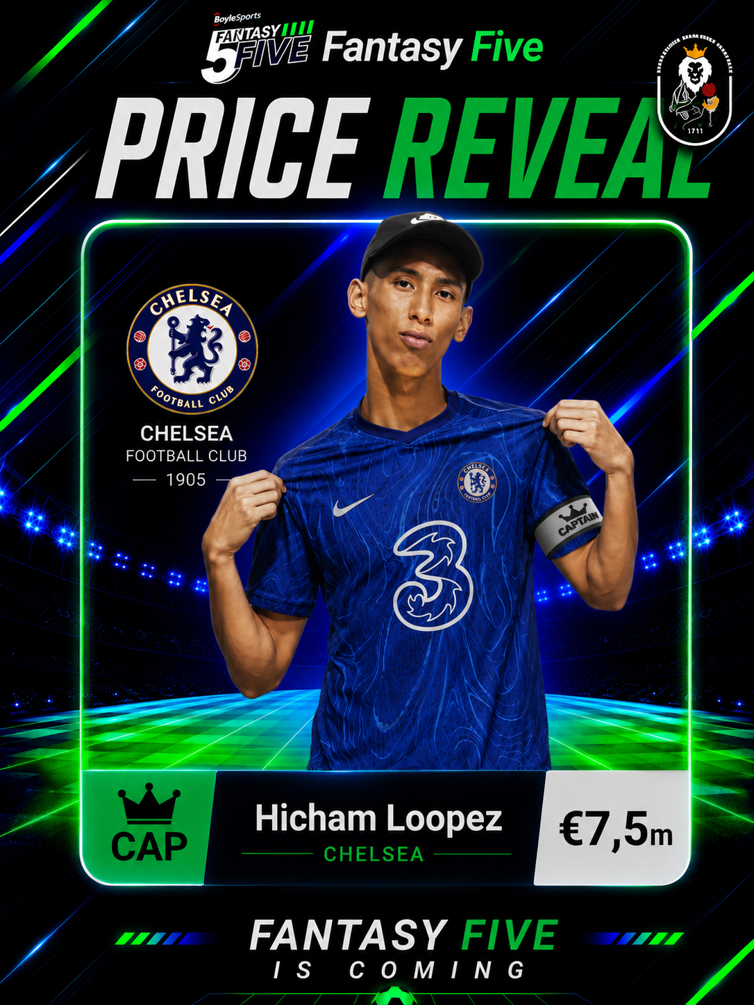 Hicham Loopez — Chelsea — Fantasy Five price reveal card