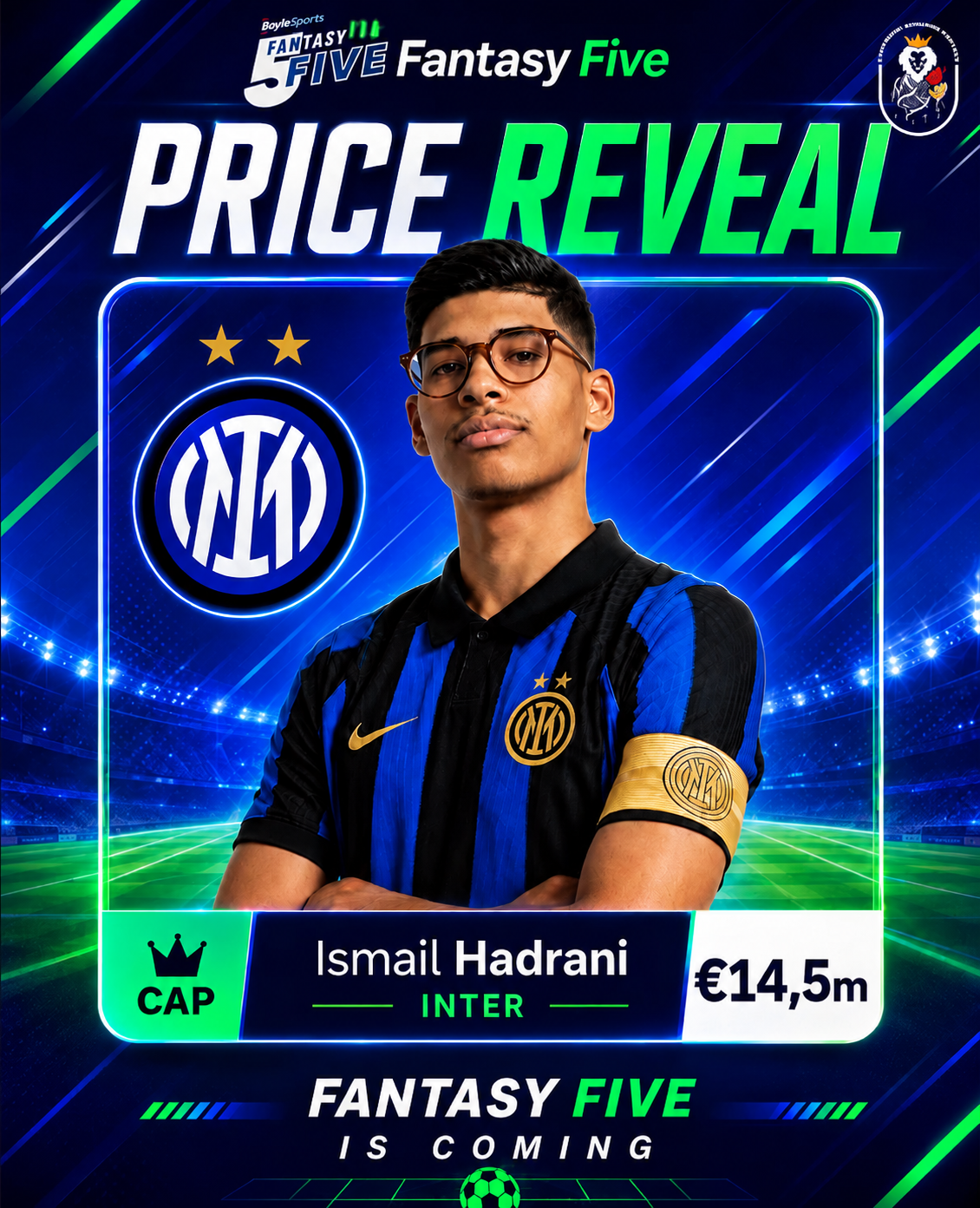 Ismail Hadrani — Inter — Fantasy Five price reveal card