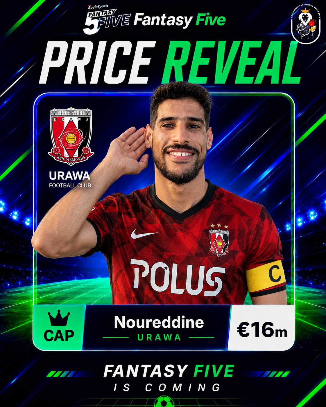 Noureddine — Urawa — Fantasy Five price reveal card