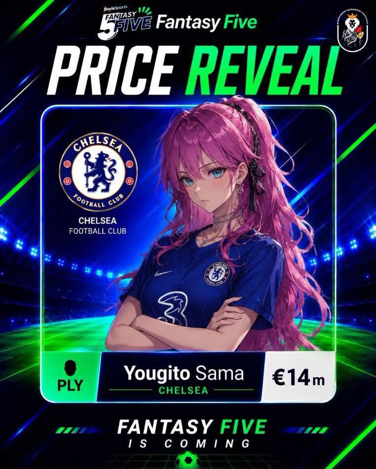 Yougito Sama — Chelsea — Fantasy Five price reveal card